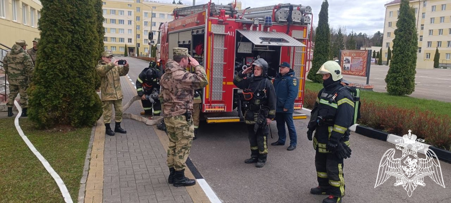Противопожарная тренировка состоялась в Центре подготовки личного состава Центрального округа Росгвардии в Калуге